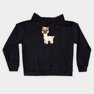 Cool Llama Cute Alpaca With Sunglasses Kids Hoodie